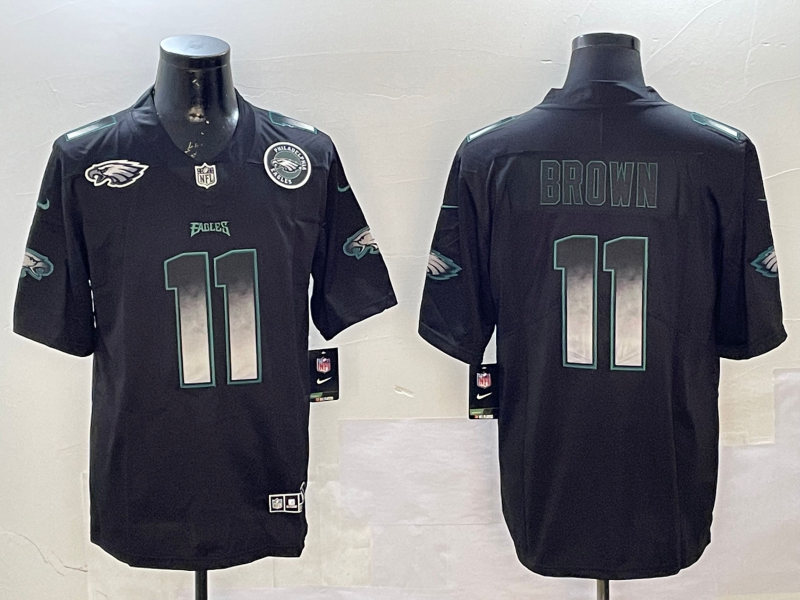 Men Philadelphia Eagles #11 Brown black 2025 Nike NFL jersey style 009->philadelphia eagles->NFL Jersey